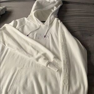 All white north face hoodie